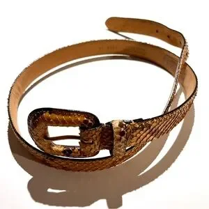 WCM New York Genuine Python Belt WCM New York Ladies Belt M Genuine Leather Python Embossed  main image 2